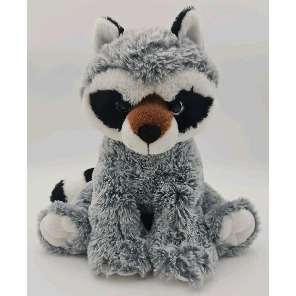 The Bear Factory 2001 Signature Collection Plush Gray Raccoon Glitter Eyes Sit